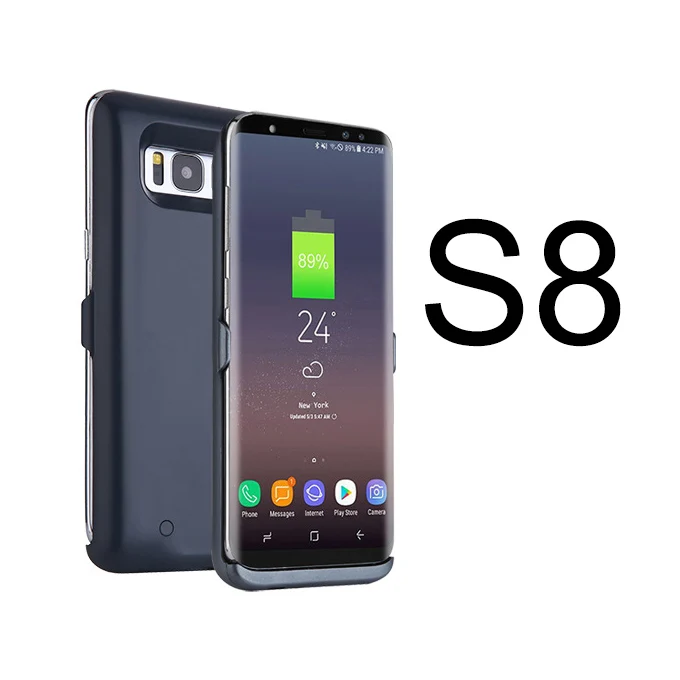 Чехол для зарядного устройства для samsung S8 S8 plus s8+ резервный внешний аккумулятор для Galaxy S8 портативный внешний аккумулятор чехол для зарядного устройства - Цвет: black for s8