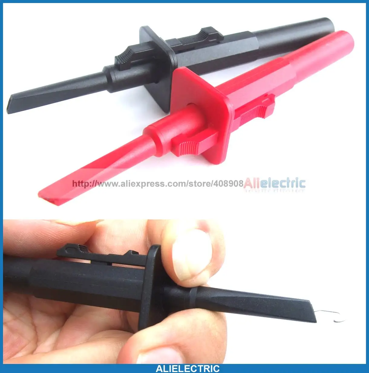 

2pcs 1000V 10A Safe Fast Test Hook Clips Probes Adapter for Car 4mm Banana Plug