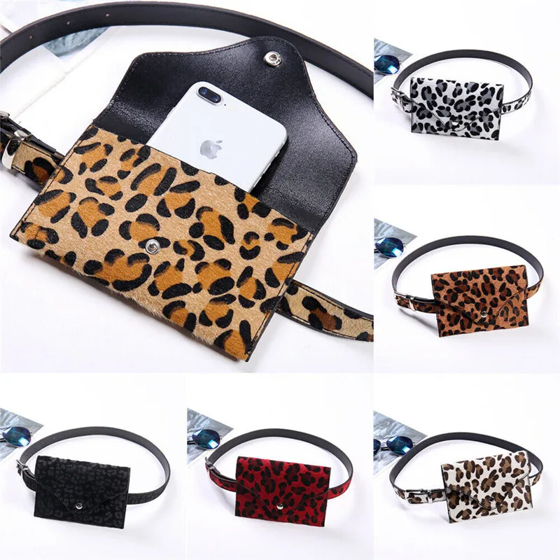 

New Fashion Women's Ladies Leopard Bum Bag Waist Bags Fanny Pack Holiday Travel Wallet Money Belt PU Leather