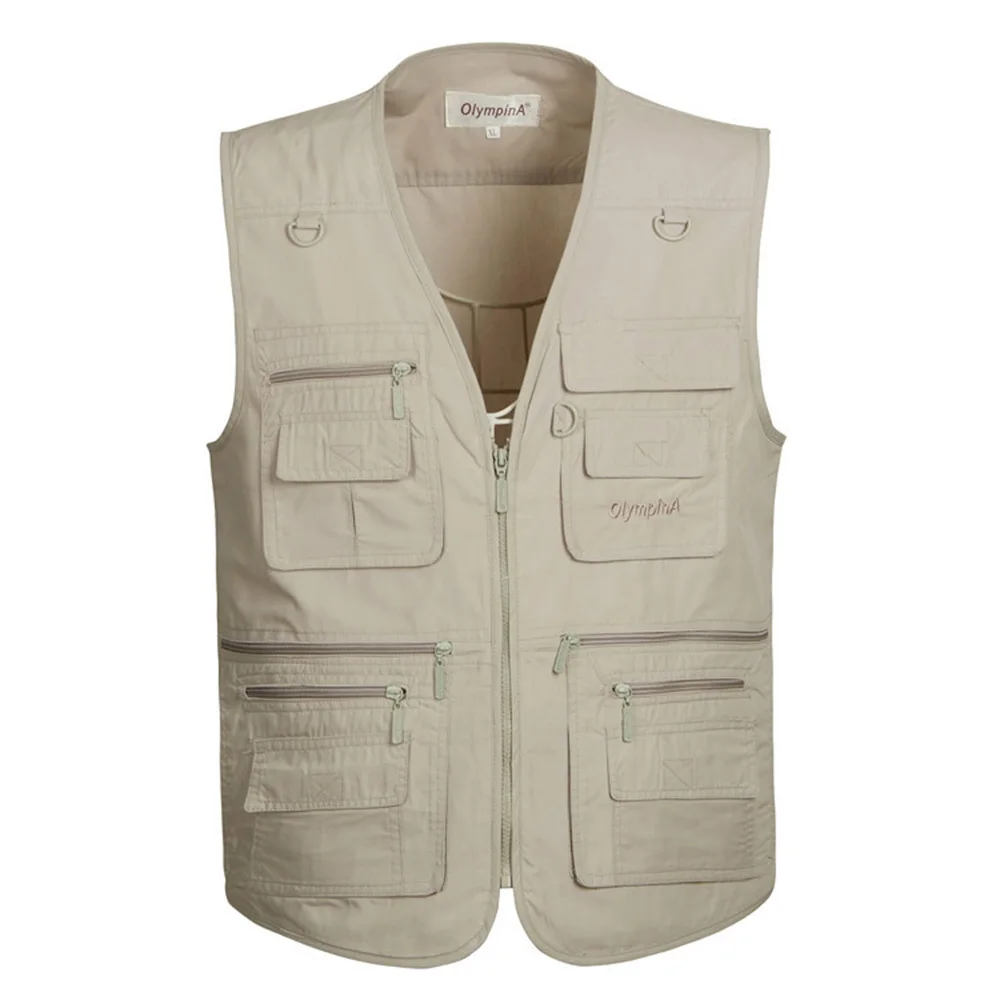

Fishing Vest Men Summer Traveler Sleeveless Jackets Waistcoat Outdoors Casual Vest With Many Pockets Large Size 5XL