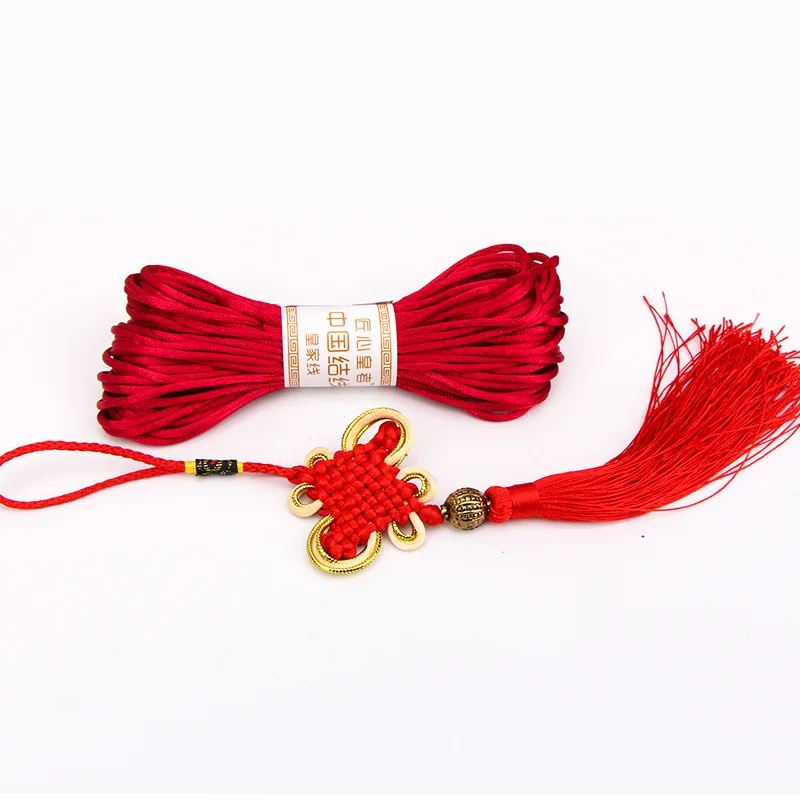 20 м/рулон цветной полиэфирной веревка для набора «сделай сам» Китайские узелковые плетеные шнуры для свадебной вечеринки домашние тканые декоративные шнуры материалы ручной работы 2,51 мм