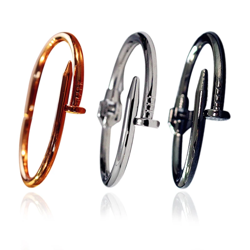 

Couple Bracelets Tide Street Men Nail Bangles Women Fashion Gold Silver Titanium Steel Stainless Steel Opening Jewelry Gift