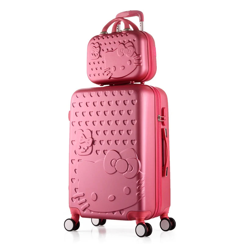 Hello Kitty Trolley Suitcase Cute Set Rolling Luggage Women Girls