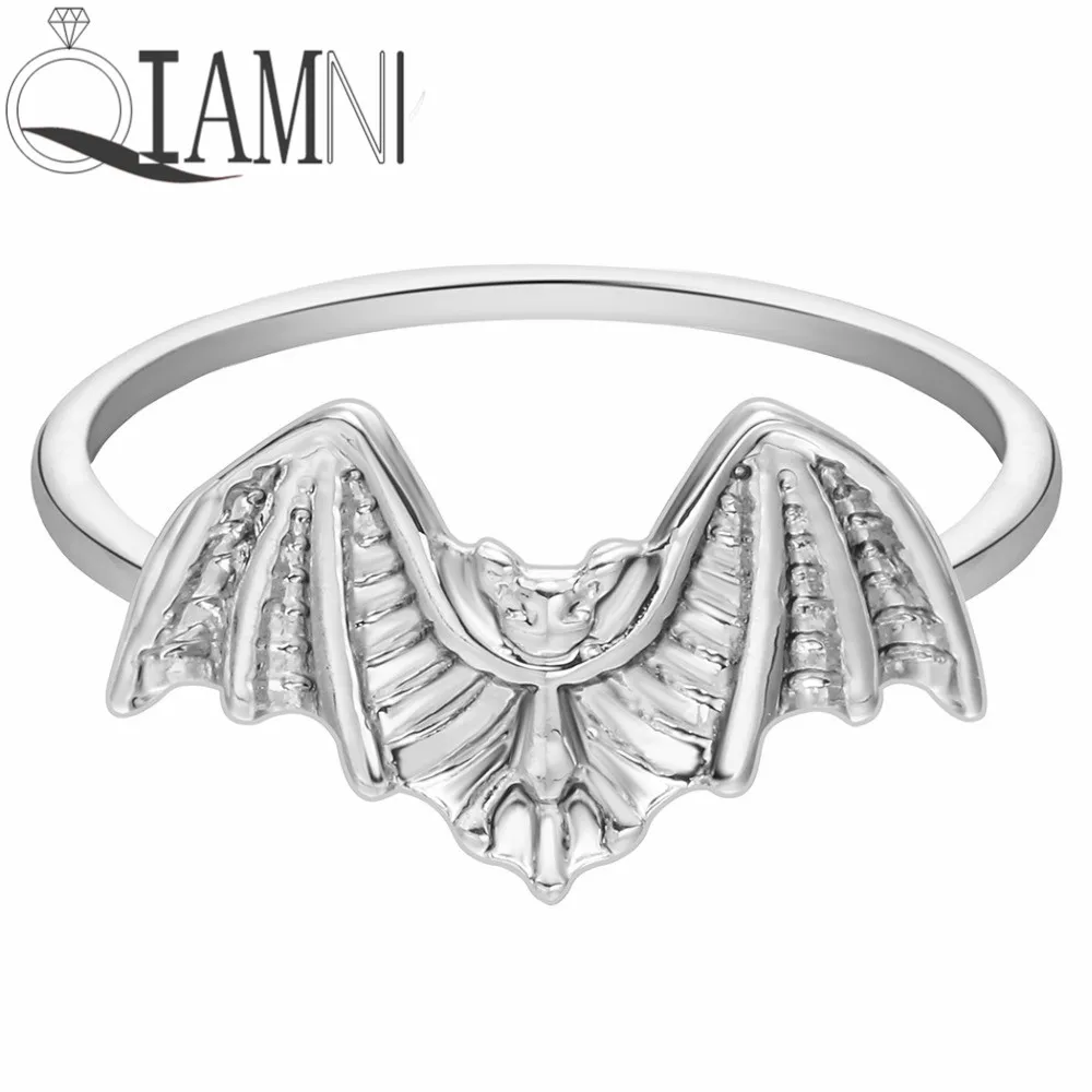 

QIAMNI Halloween Jewelry Bat Ring Layering Above Knuckle Stackable Ring Adjustable Minimalist Jewelry for Women Girl Gift