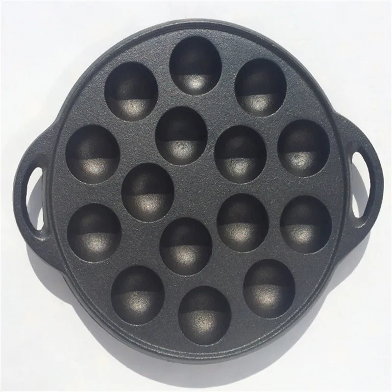 

cast iron ball maker pan pot Muffin Porous Pancake Waffle Baking Pan Fried balls Egg Breakfast Pot Gas Cooker Grill Pan Maker