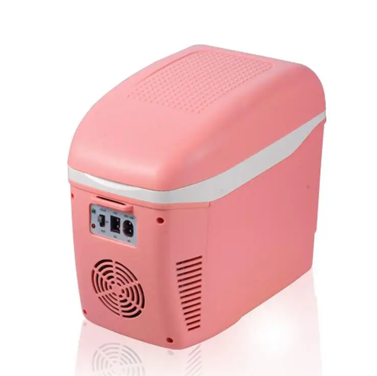 7.5L портативный мини-автомобильный холодильник, Электрический ABS многофункциональный домашний холодильник, Морозилка-подогреватель, холодильник, автоматическая поставка - Название цвета: pink