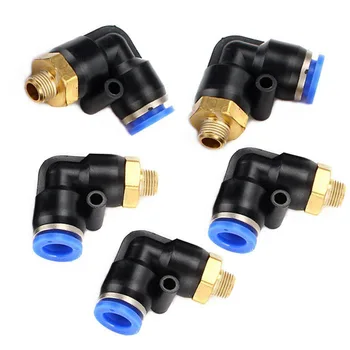 

10 x Elbow Pneumatic Jointer Quick Connector Fittings 1/8"" BSPT 10mm 90 Degree