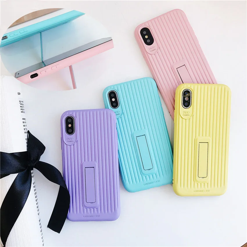 

Candy Color Trunk Phone Case For iPhone X XS Max XR XS Soft TPU Cover For iPhone 7 8 6 6s Plus Case Frame Coque Capa