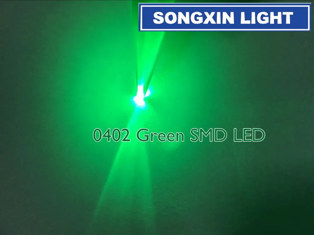 50 шт. 0402 1005 SMD светодиодный чип с зеленой поверхностью|light emitting diode|emitting diodesmd led |