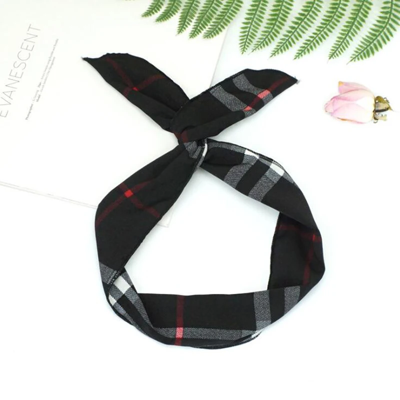 TWDVS Korean Version Of Rabbit Ears Knotted Wire Hair Band Bow Polka Dot Lady Headband Women Headdress Sweet Hair Accessories