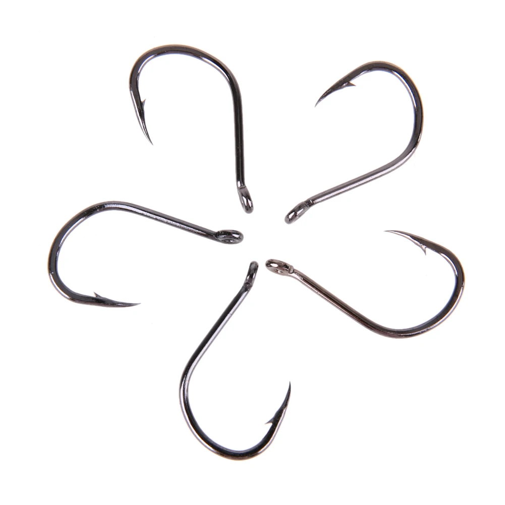 200-600pcs/lots Size #3-#12 Fishing Hook Jig Hooks with Hole Fly Fishing Tackle Box Carbon Steel Fishhooks Fishing lure Tackles