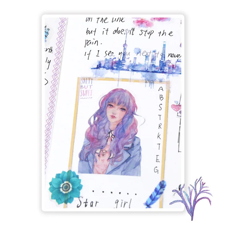 6 листов/упаковка Kawaii канцелярские наклейки милые нашивки в форме Кита прекрасные бумажные наклейки для детей DIY дневник в стиле