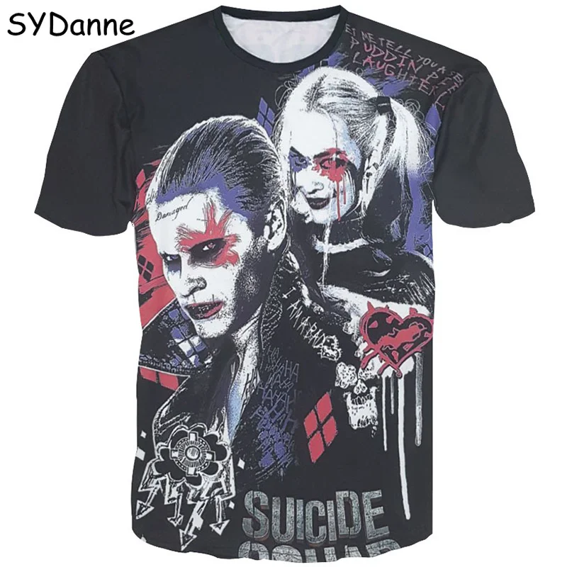 

Movie Suicide Squad Harley Quinn Joke Cosplay Costume Adult Top Summer Shirt Daddy's Lil Monster T-Shirt For Men Women Girls