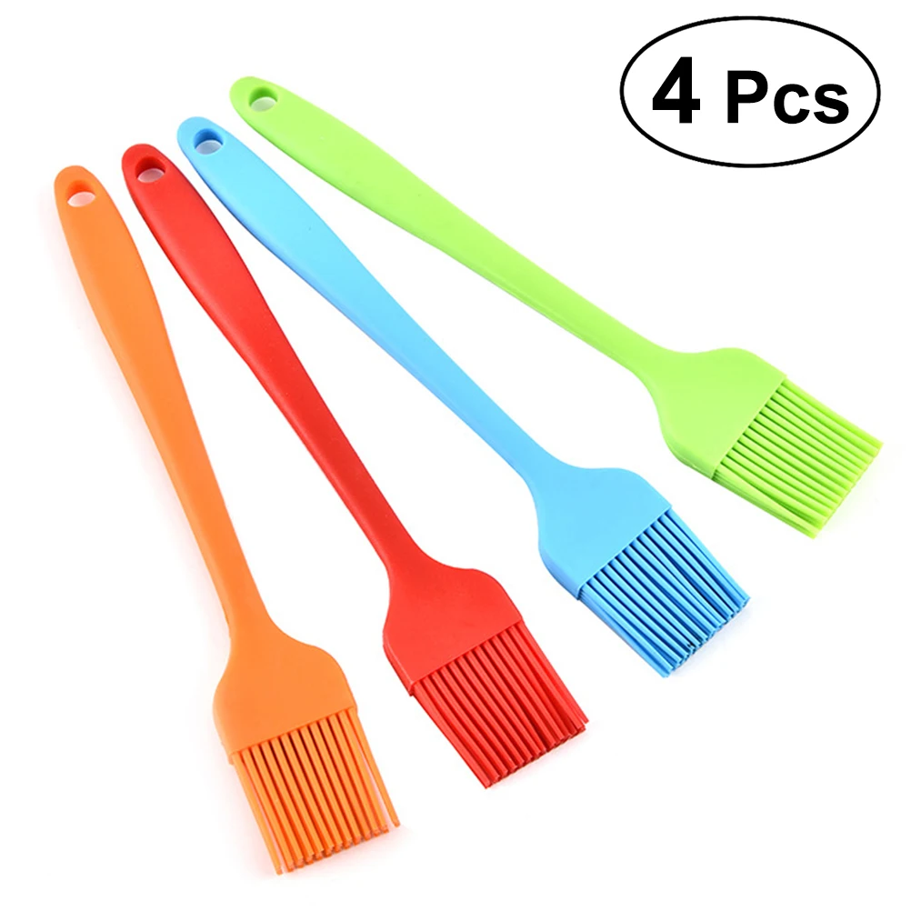 ROSENICE 4pcs Heatproof Silicone Brush Oil Sauce Cream Brush for