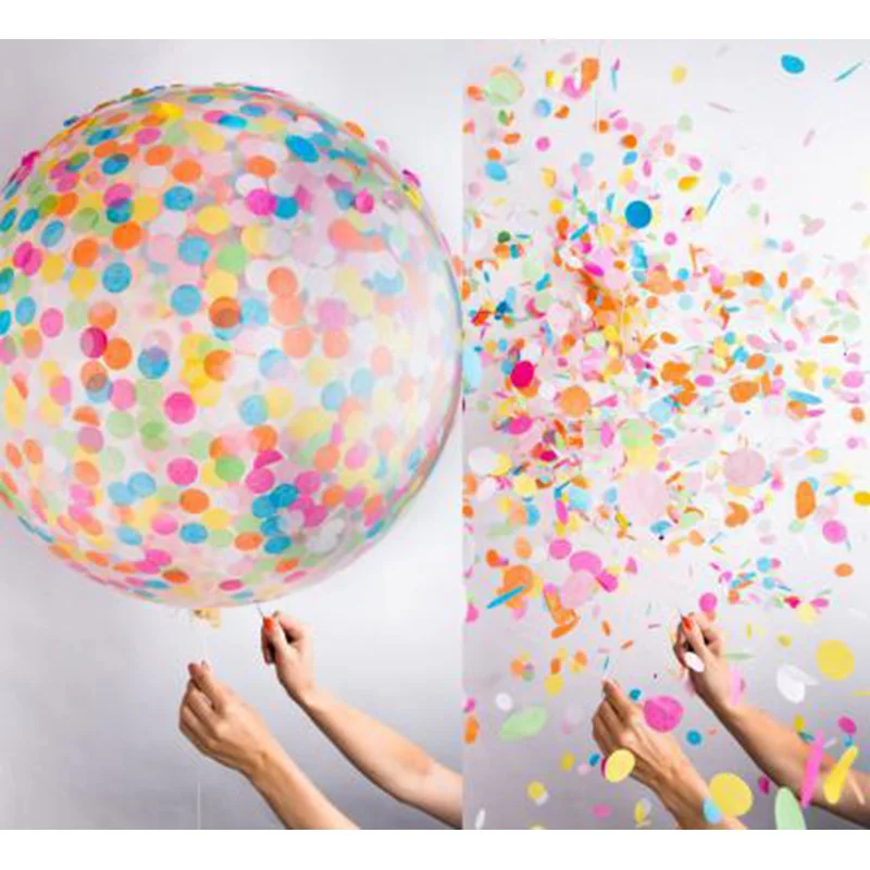 QuickDone 1 шт. 36 дюймов ясно конфетти латекс шарики для свадебного украшения фестиваль Baby Shower День рождения поставки HG0563