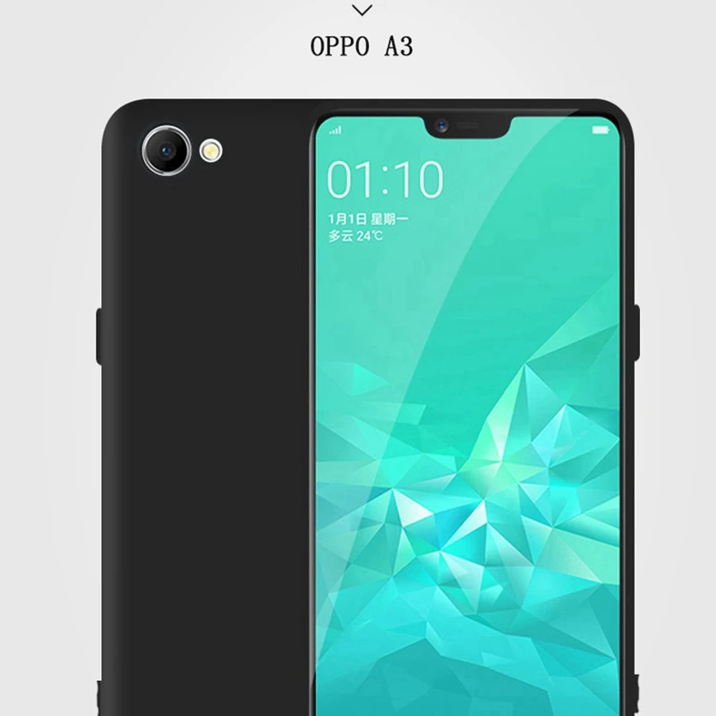 Для OPPO A3 ультратонкий черный матовый из ТПУ Мягкий силиконовый чехол | Мобильные
