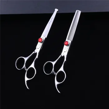 

Purple Dragon 6 inch Safety Rounded Micro Serrated Tips Hairdressers Scissors 440c Tools Cutting / thinning Top Shears Set