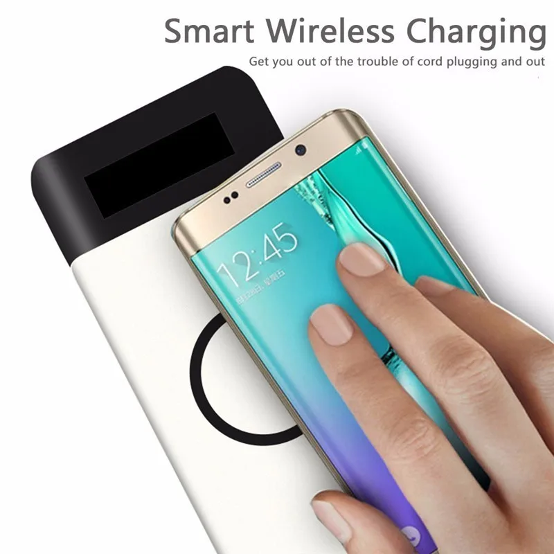

Qi Wireless Charger Power Bank 10000mAh Fast Rechargeable External Battery USB Poverbank Charging Pad For iphone X/Samsung S8