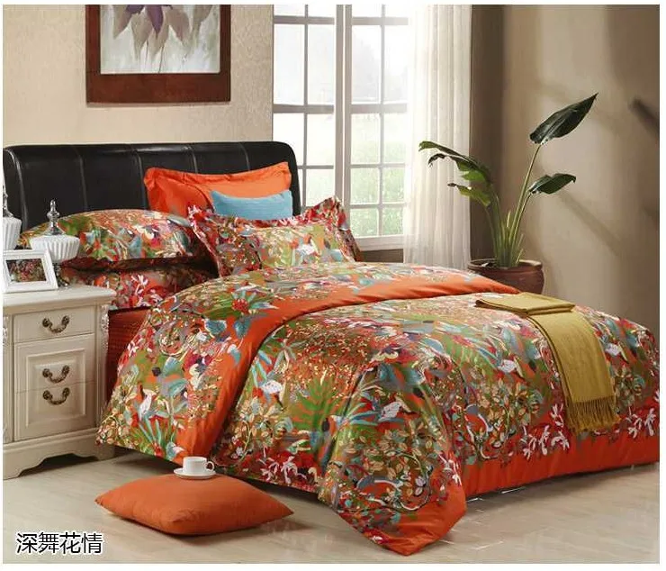 Brand Orange bedding set Luxury Egyptian cotton sheets ...