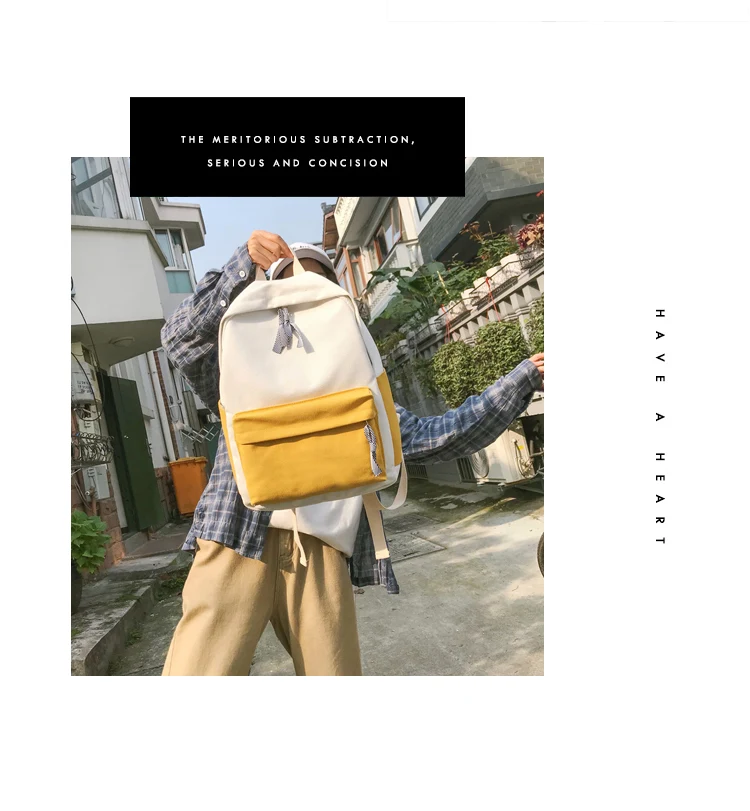 Menghuo New Women Canvas Backpacks Preppy Style Patchwork School Bags for Teenagers Girls Laptop Backpack Travel Bag Mochilas_11