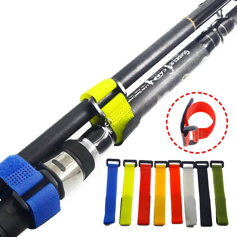 

8Pcs Tools Rod Tie Strap Belt Tackle Elastic Wrap Reusable Fishing Rod Tie Holder Strap Suspender Fishing Tackle Box Accessories