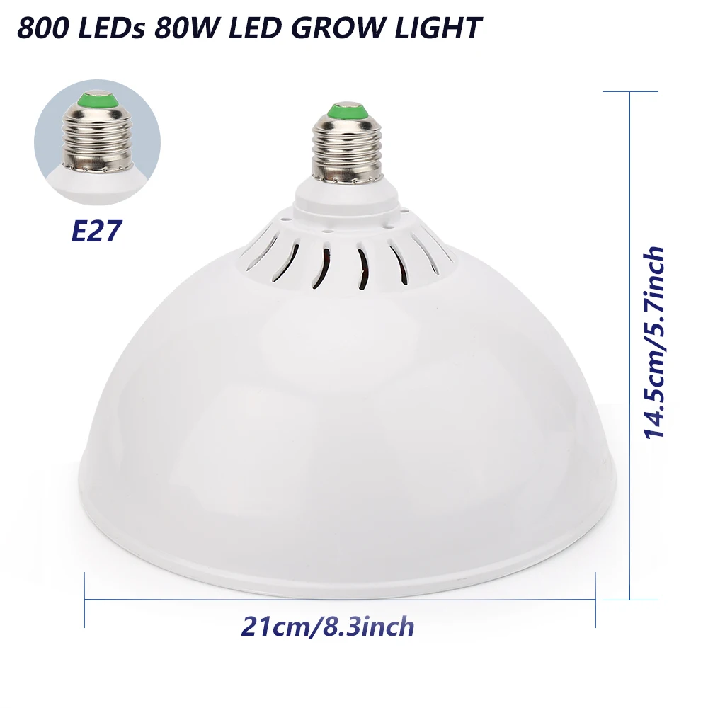 80 Вт E27 светодиодный светать 800 светодиодный s роста растений лампа SMD3528 красный + синий светодиодный лампы для семена цветов аквариум