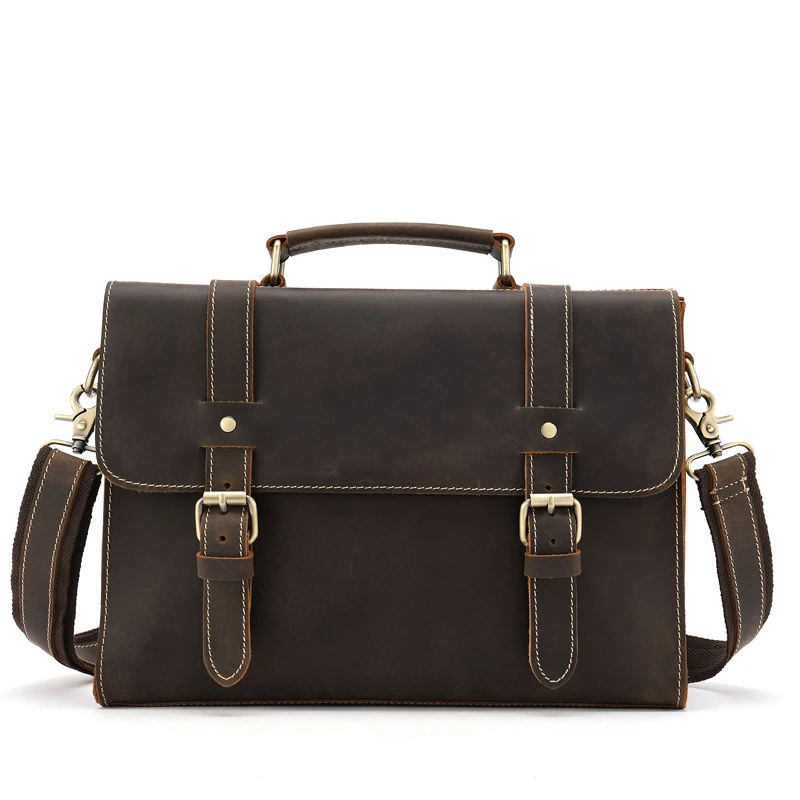 

Cow Leather Men Laptop Messenger Bags Laptop Handbag Tote Bag Men Vintage Business Briefcase Shoulder Bags Design for Man