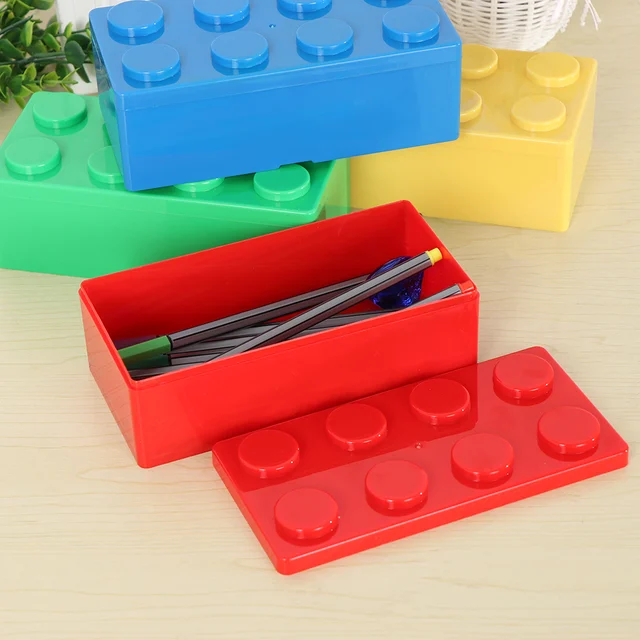 New Creative Storage Box Building Block Shapes Plastic Saving Space Box Superimposed Desktop Handy Office Supplies 4