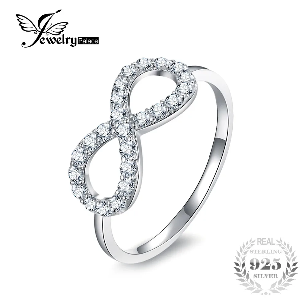 

JewelryPalace 925 Sterling Silver Infinity Ring High Quality Bridal Wedding Jewelry Bow Knot Many Ring For Women