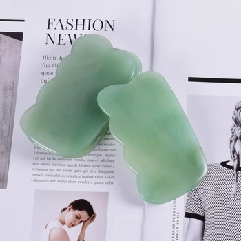 

100% Natural Aventurine Stone Face Gua Sha Tool Massage Wave Shape SPA Acupuncture Scraping Healing For Body Health Care