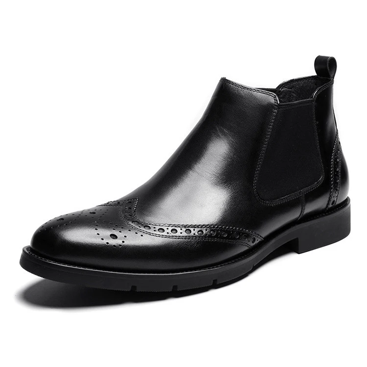 PJCMG высококачественный резной Модные дышащие ботинки ручной работы из натуральной кожи мужские оксфорды без шнуровки с острым носком