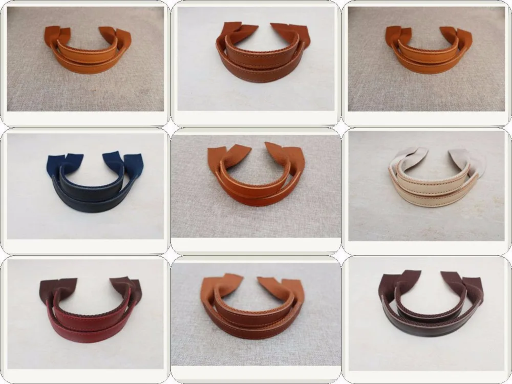 

Multicolor Leather thick canvas cloth Belt Leather handle bag Strap DIY Hand sewing bag Accessories 1 pair/lot 40CM *3.8CM