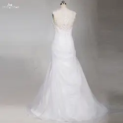 RSW831 yiaibridal реальной работы фотографии складки органзы Русалка Свадебные платья