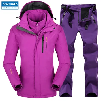 

Plus Size Mountain Skiing Ski-wear Waterproof Hiking Outdoor jacket Snowboard jacket Ski suit Women Large Size Snow jackets