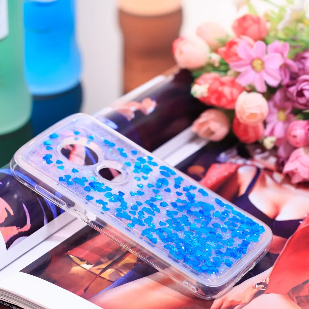 Полный Мягкий ТПУ чехол для телефона для Motorola Moto E5 играть/E5 показаны только для версии модная Милая блестящая динамик с блестками чехол «зыбучие пески»