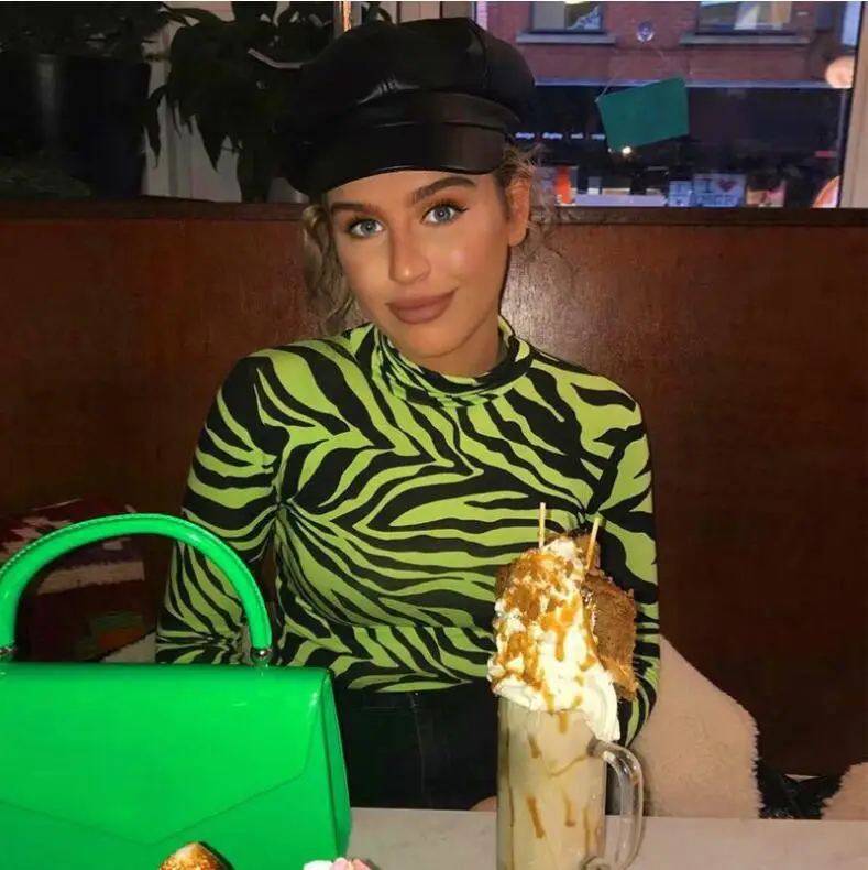 مثير زيبرا نمط المطبوعة Bodycon داخلية الأزياء 2019 الربيع النساء طويل الأكمام عالية الرقبة سليم الجسم حزب عارضة قمم مثير زيبرا نمط المطبوعة Bodycon داخلية الأزياء 2019 الربيع النساء طويل الأكمام عالية الرقبة سليم الجسم حزب عارضة قمم