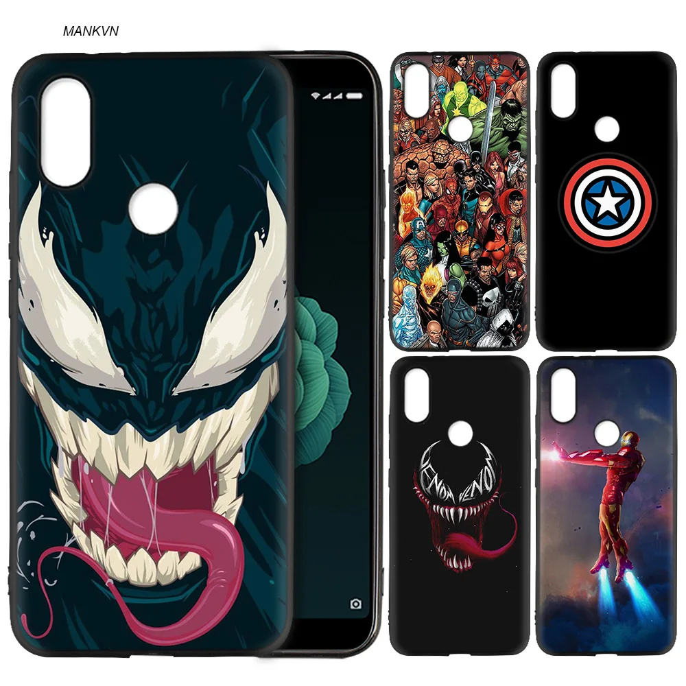 

Silicone Soft Case Cover for Xiaomi A2 Lite A1 Redmi S2 Note 5 Plus 6 6A 4 4X Pro Poco F1 Marvel Avengers Heroes