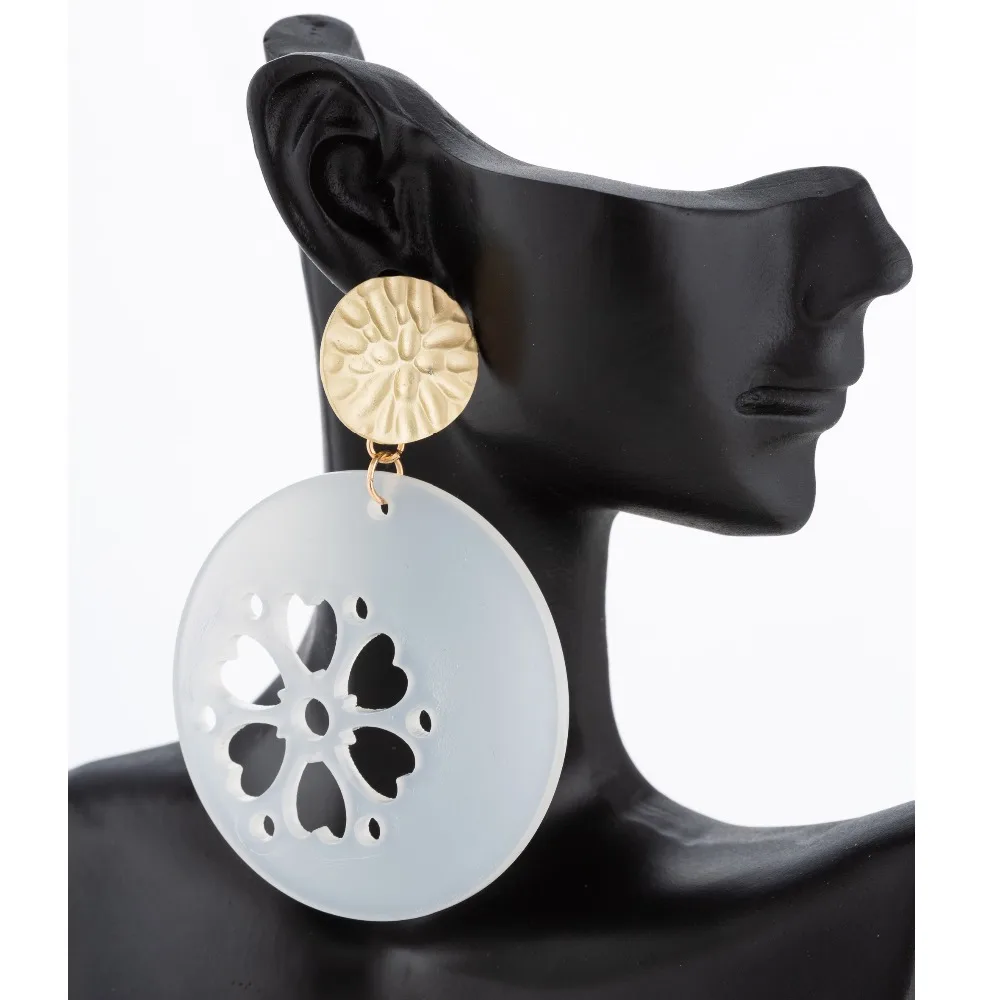 

Simple Exaggerate Acetate Geometric Circle Square Acrylic Tortoiseshell Leopard Drop Earrings for Women