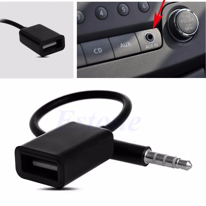 2019 Новый 3 5 мм штекер AUX аудио разъем к USB 2 0 гнездо конвертер кабель Шнур для
