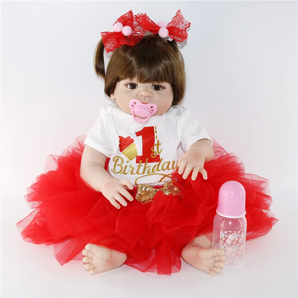 23 "57 см Настоящее completa силиконовые reborn baby GIRL Кукла подарок для ребенка NPK Bebes reborn com corpo de силиконовые menina bonecas