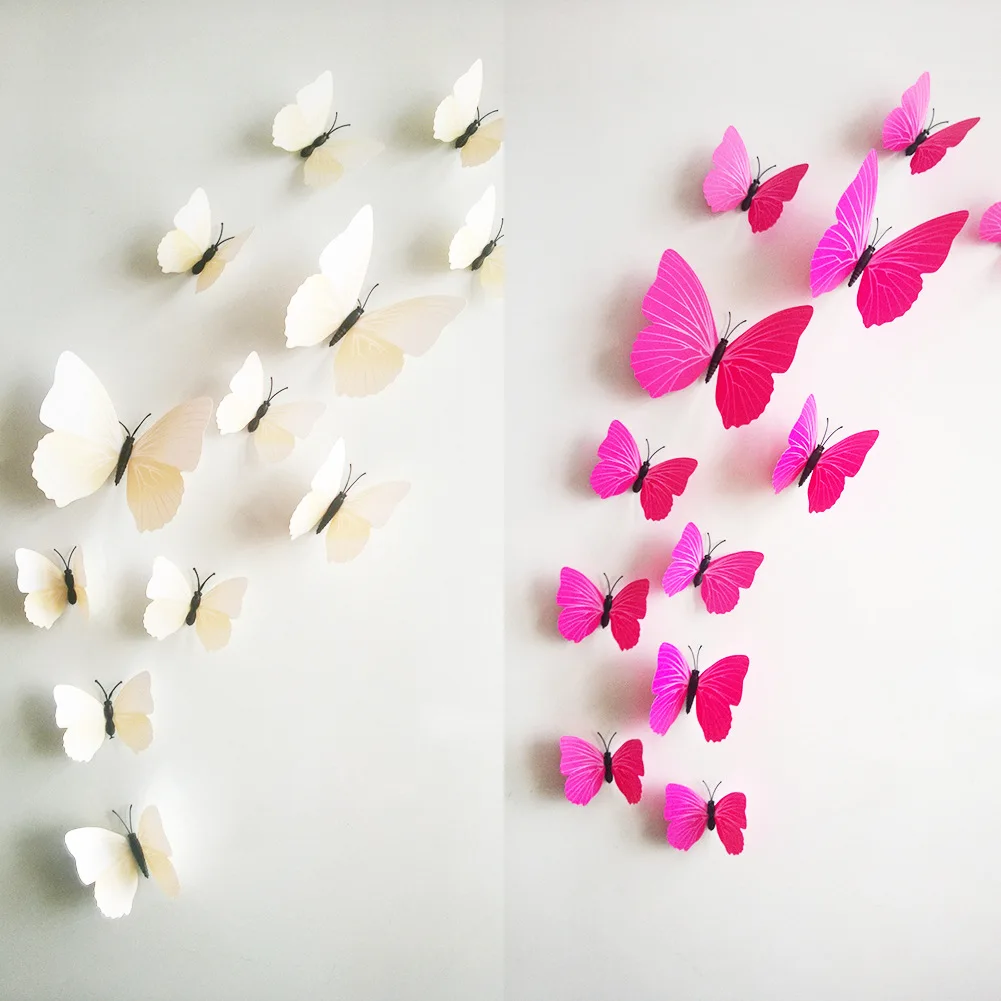 

New 3D Butterfly Design Art Decal Wall Stickers Room 12pcs Removable Gift