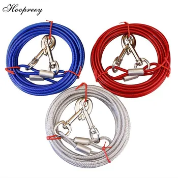 

3M/5M/10M Steel Wire Dogs Double Leashes Anti-bite Non-Tangle Pet Outdoor Picnic Camping Walking Belt Strap Lead Leash 3 Colors