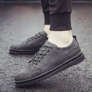 

neujge 2019 new summer breathable British men shoes Korean version of the trend of casual solid color lace-up shoes men 156101