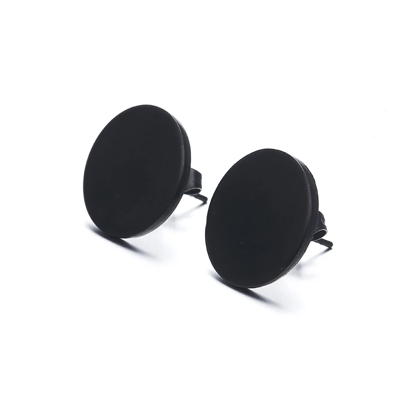 E0296 модные простые черные корейские серьги-гвоздики из нержавеющей стали для мужчин круглые женские серьги трендовые ювелирные изделия для ушей подарок для девочек