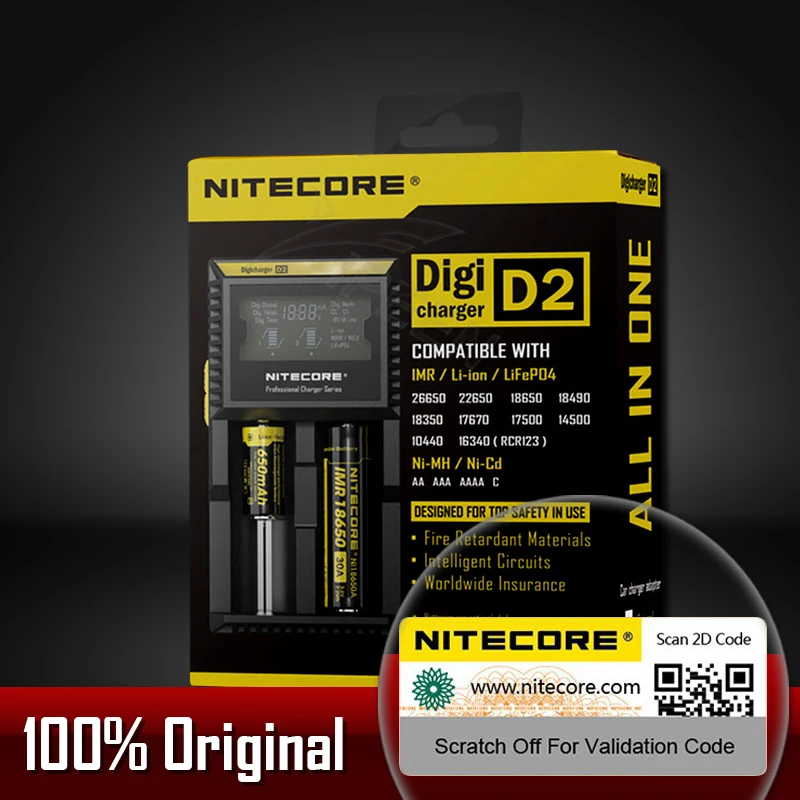 Цифровой ЖК дисплей Nitecore D4 I4 I2 D2 интеллектуальная схема Li Ion для 26650 18650 18350 16340 14500