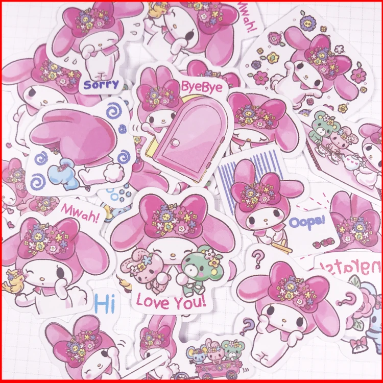 

24 pcs cartoon rabbit personalized scrapbook Stickers scrapbooking material personalized sticker happy planner decoration craft