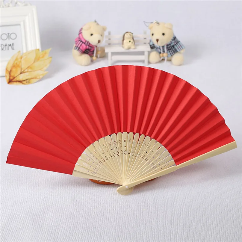 1pc New Hand fan Pattern Folding Dance Wedding Party Lace Silk Hand Held Solid Color Fan folding Decorative fan #3d05 (21)