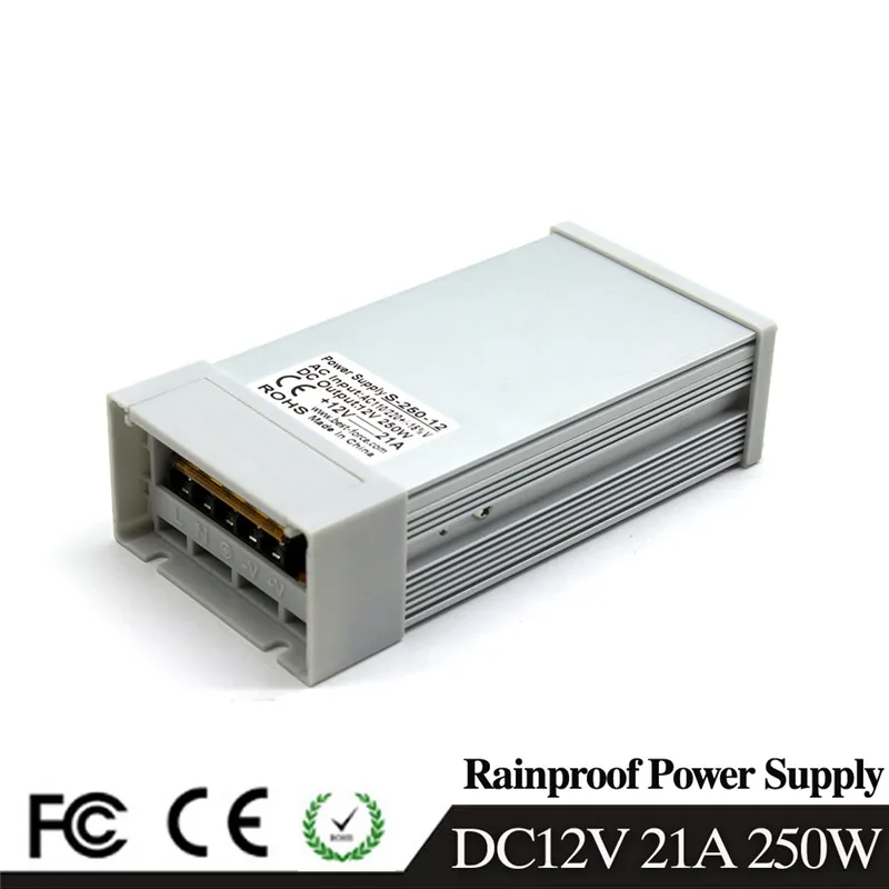 Трансформатор освещения DC12V 400 Вт 360 Вт 350 Вт 300 Вт 250 Вт 240 Вт 200 Вт 180 Вт 150 Вт 120 Вт 100 Вт 72 Вт 60 Вт 48 Вт 15 Вт 12 В постоянного тока - Цвет: 12V250W