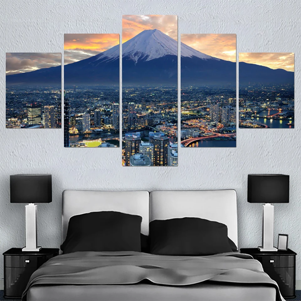 

Poster Framework Pictures Home Decor Living Room 5 Panel Japan Landscape HD Printed Modern Canvas Painting Wall Artwork Modular