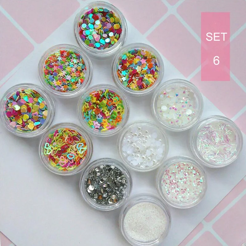 Bittb Nail Sequins Chunky Glitter Pearl Star Heart Jewelry Decor Nail Art Decorations Accessories Manicure Part